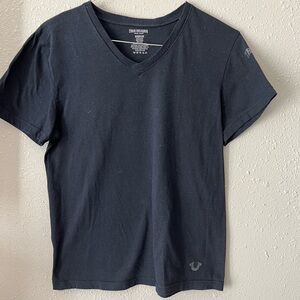 True Religion T Shirt Size Medium Black Short Sleeve Basic Blank